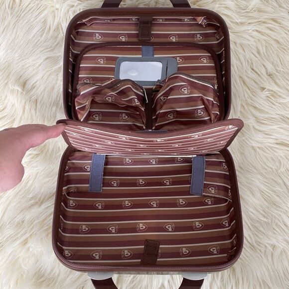 Heys USA Millano Brown Snake Skin Print Hard Shell Makeup Toiletries Case - NWOT - Picture 10 of 11